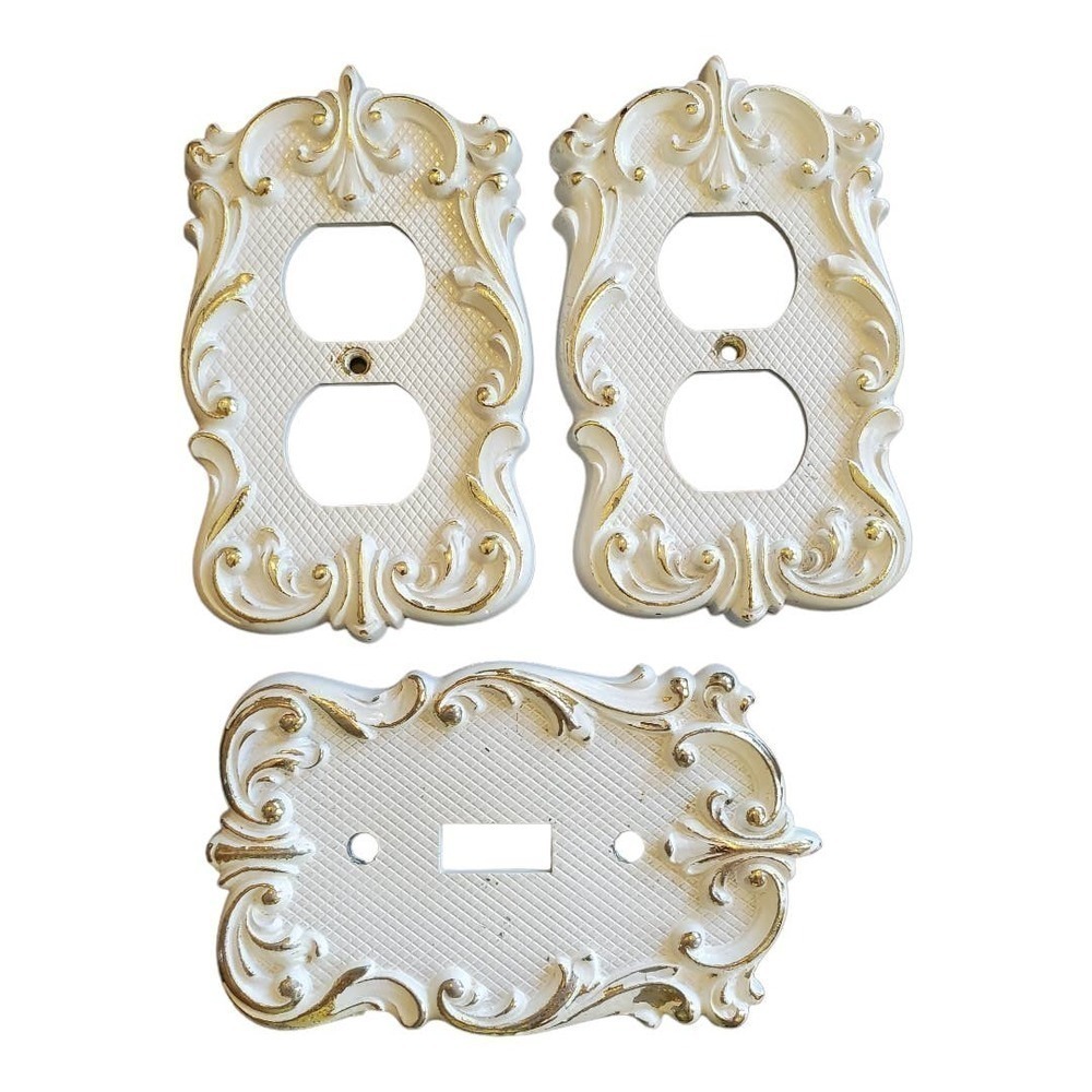 Antique National Lock Light Fixtures Victorian Country Style Set of 3